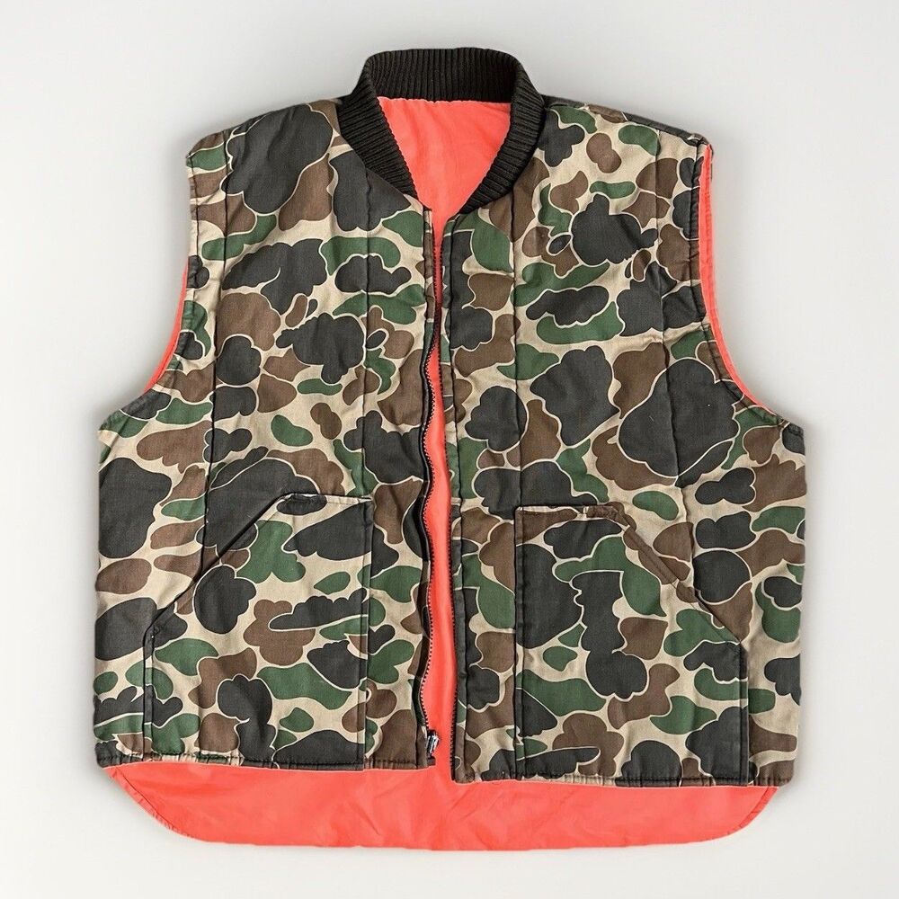 Vintage Reversible Zip up Fishing-Hunting Vest Retro
